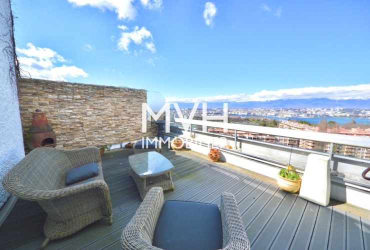 Attique meublé 270 m2 terrasses avec vues Jet d'eau et Mont-blanc
