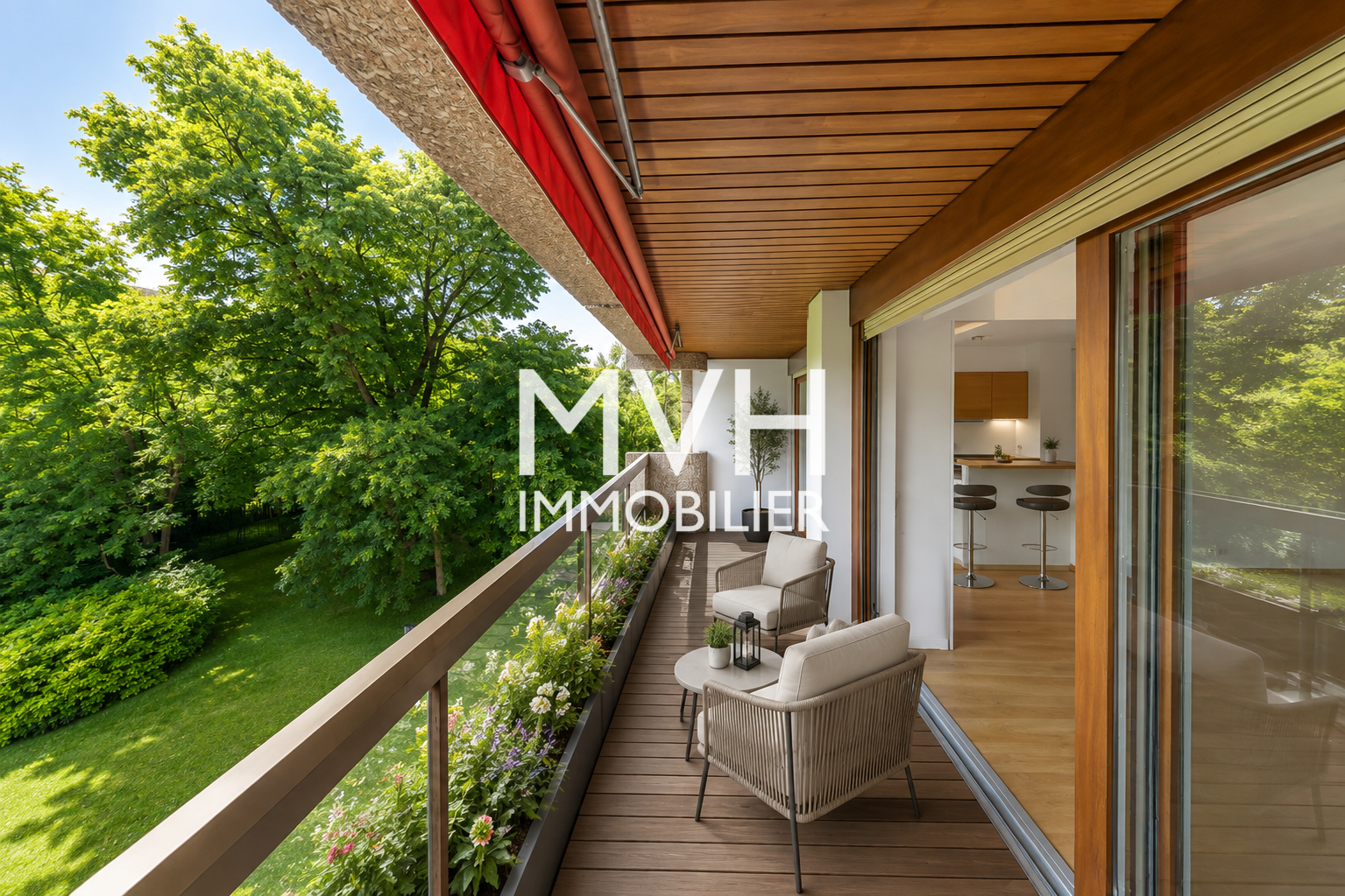 Appartement 4 pièces dans un magnifique parc avec piscine